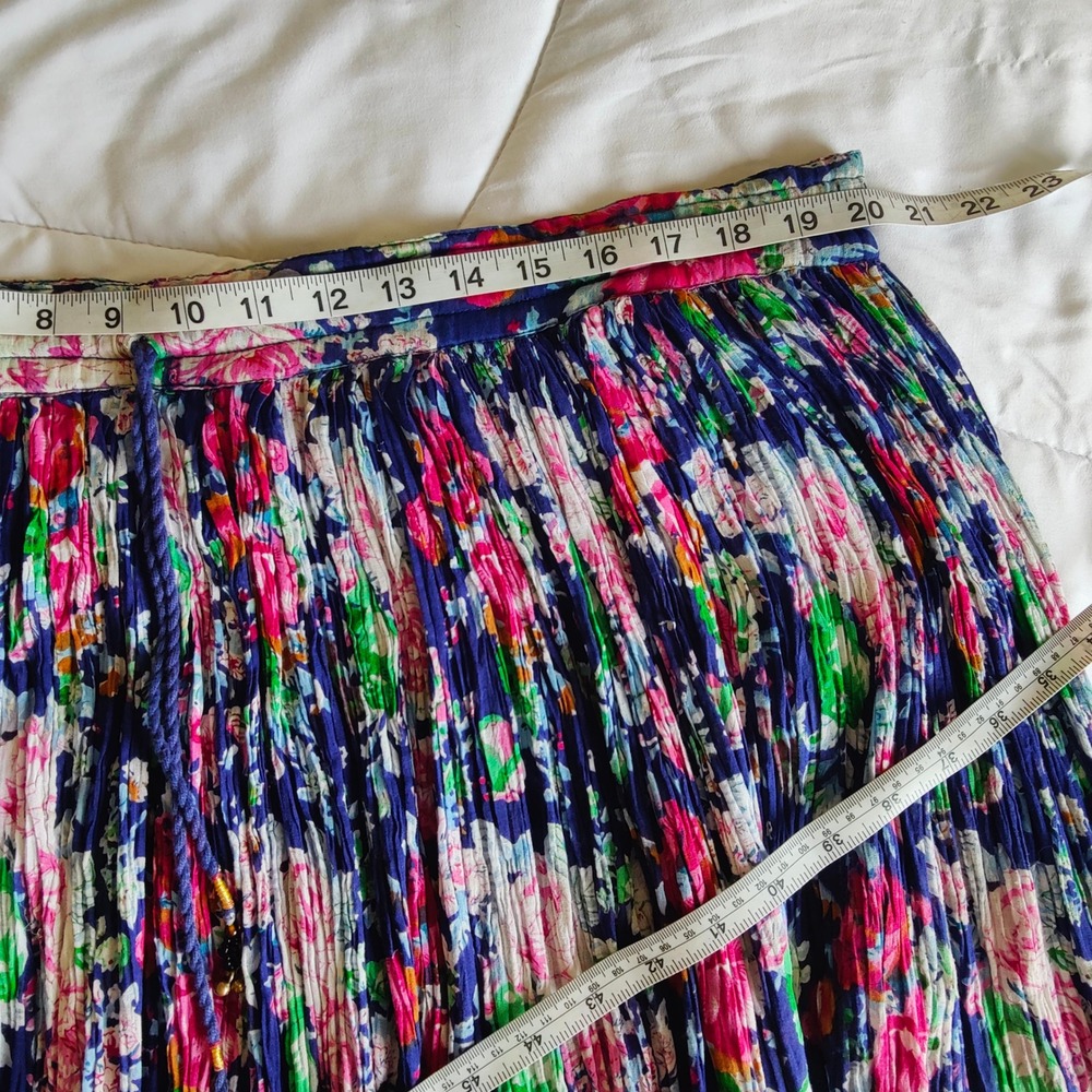 Vintage‎ 90s Patchouli Floral Maxi Skirt Boho Cotton Hippie Broomstick Pullon OS - Picture 7 of 8